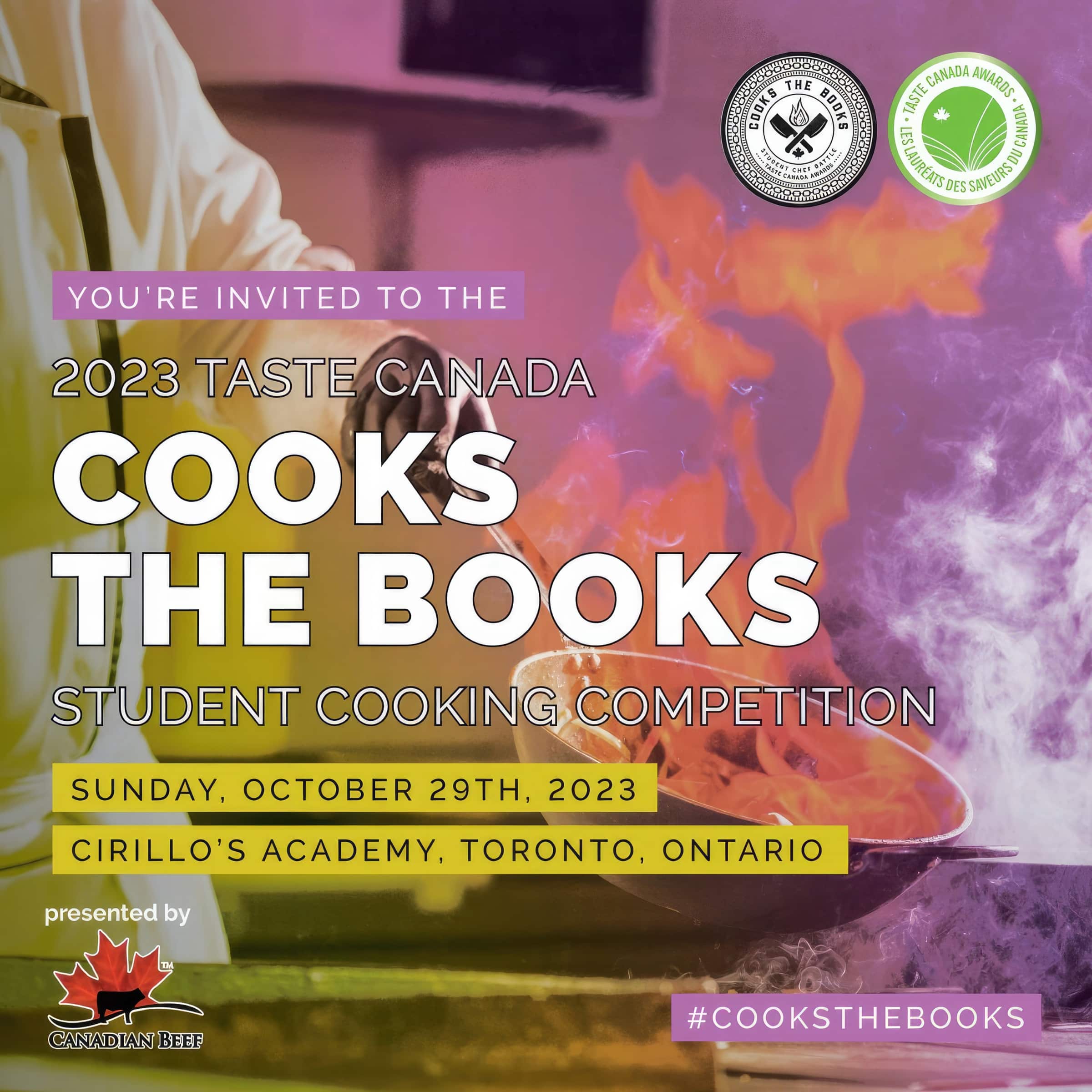 2023 Taste Canada Cooks the Books Student Cooking Competition Invite - Image - Top Toques Institute of Culinary Excellence